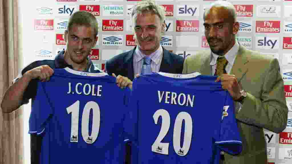 Joe Cole dan Juan Veron, pemain yang direkrut Chelsea di era Claudio Ranieri